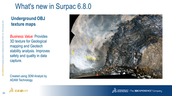 3DM Analyst-generated underground DTM in Surpac